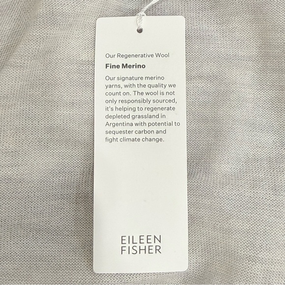 Eileen Fisher Women’s XXS Sea Salt Grey Open Front 100% Merino Wool Cardigan NWT - Picture 10 of 12